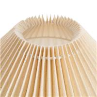 Talya lampe de table en céramique et abat-jour tissu style éventail beige H41.5c