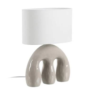 Monarch lampe de table en céramique beige blanc 2 arches