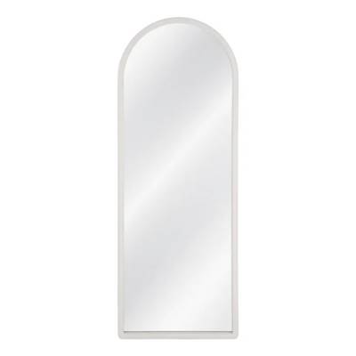 Ilena grand miroir arrondi en bois de paulonia blanc cassé H160cm