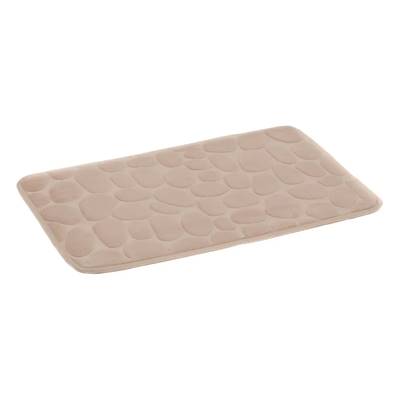 Mat tapis salle de bain pierre beige