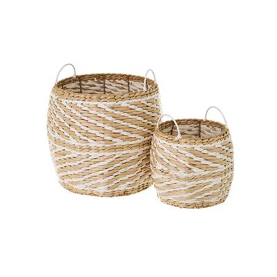 Finaco lot de 2 petits paniers fibres naturelles