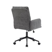 Aimé chaise de bureau en tissu gris foncé rembourré réglable à roulettes
