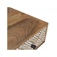 Linium table basse 2 tiroirs en bois de manguier à motifs