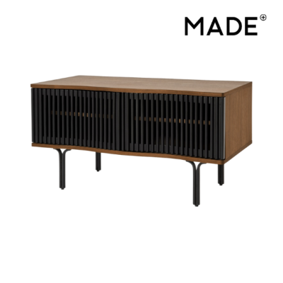 Zaragoza meuble TV compact noyer et noir charbon