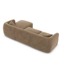 Gankeri canapé d'angle droit en velours marron