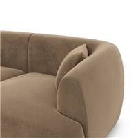 Gankeri canapé d'angle droit en velours marron