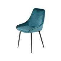 Bari chaise en velours bleu