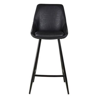 Bari chaise îlot central en PU noir H67