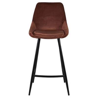 Bari chaise îlot central en velours marron H67