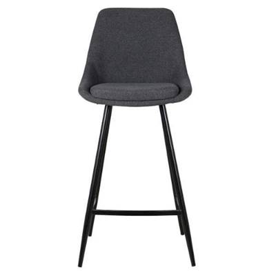 Bari chaise ilôt central tissu gris foncé H67