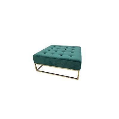 Block grand pouf velours vert canard