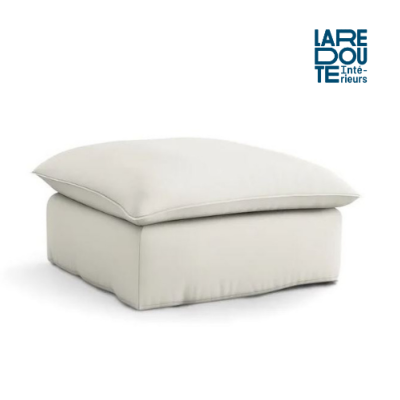 Kalisto pouf coton et lin blanc
