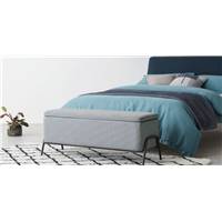 Knox banc coffre à motif pieds de poule bleu
