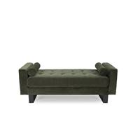 Felicie banc tissu vert et métal noir