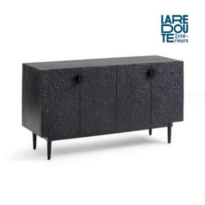 Thibaut buffet 4 portes sculptées manguier noir