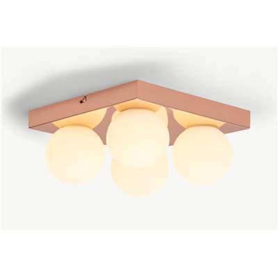 Apollo plafonnier LED fini cuivré et verre dépoli