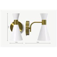 Vasilo applique murale blanc et laiton