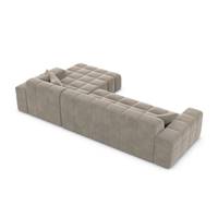 Lomob canapé d'angle droit en velours beige foncé