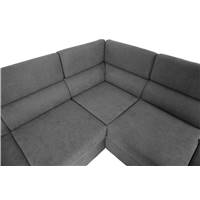 Dawson canapé d'angle droit convertible tissu gris