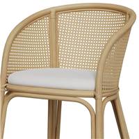 Raysa chaise ilot central en rotin et tissu crème H72
