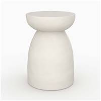 Leros table d'appoint ronde en béton blanc Ø35