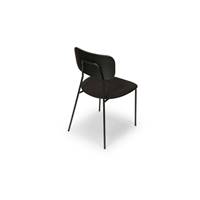 Portimo chaise velours côtelé noir charbon