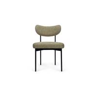 Kate chaise en tweed vert et métal noir