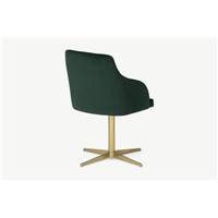 Keira chaise de bureau vert sapin et laiton