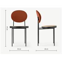 Rumana chaise orange noix de muscade et rotin