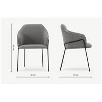 Stanley chaise avec accoudoir gris acier