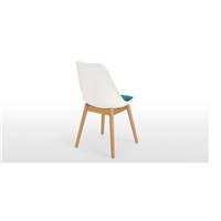 Thelma chaise bois de chêne blanc et plastique bleu