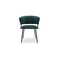 Dario chaise tissu bleu et métal noir