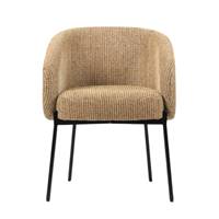 Lucy chaise en tissu tweed jaune miami et métal noir