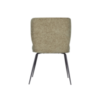 Valo chaise en tweed taupe et métal noir