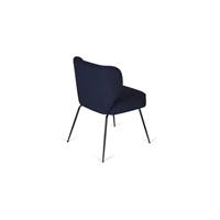 Valo chaise en tissu bouclé bleu nuit