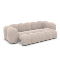 Cotton canapé 3 places convertible lit en tissu texturé beige