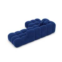 Cotton canapé salon angle gauche en velours bleu foncé