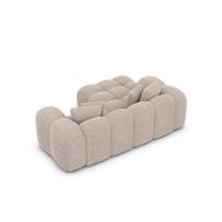 Cotton petit canapé d'angle gauche en tissu texturé beige