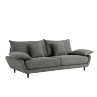 Coline canapé 3 places coton/lin gris anthracite