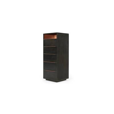 Anderson commode haute en bois de manguier teinté et cuivre