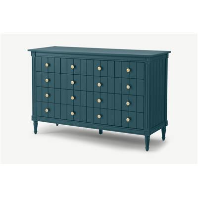 Bourbon commode bleu pétrole et laiton