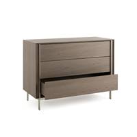 Jamkil commode chêne fumé et nickel satiné