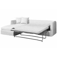 Marceau canapé convertible d'angle gauche lin froissé blanc