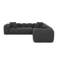 Cotton canapé corner en tissu texturé gris anthracite