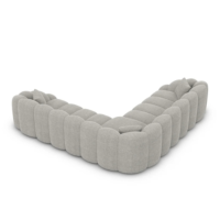 Dolban canapé corner en tissu texturé gris clair