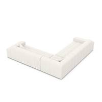 Lomob canapé d'angle L en tissu texturé blanc