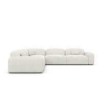 Buccana canapé corner en tissu texturé blanc