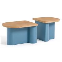 Lazno lot de 2 tables basses gigognes bleu