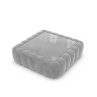 Raso table basse carrée en velours gris clair avec plateau en verre