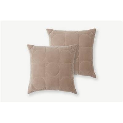 Keeble lot de 2 coussins velours vison 45x45